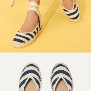 Rothy's Blue and White Espadrilles Nautical Flats Size 8 Brand New Never Used